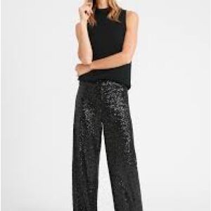 Banana Republic HIGH-RISE WIDE-LEG SEQUIN PANT Size M